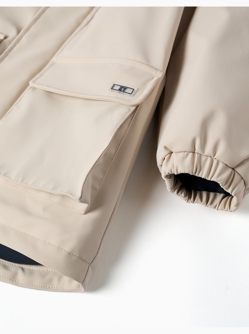 Parka imbottita con cappuccio e tasche frontali Grigio chiaro - Kiabi