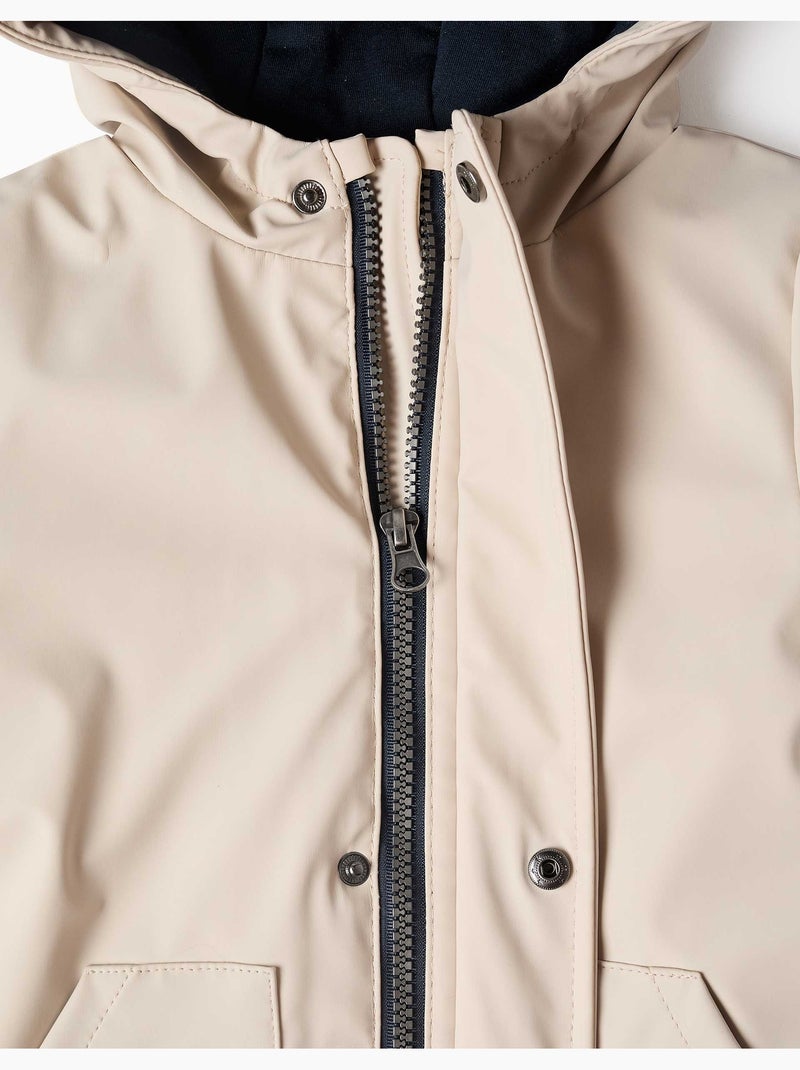 Parka imbottita con cappuccio e tasche frontali Grigio chiaro - Kiabi