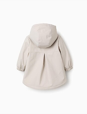 Parka imbottita con cappuccio e volant
