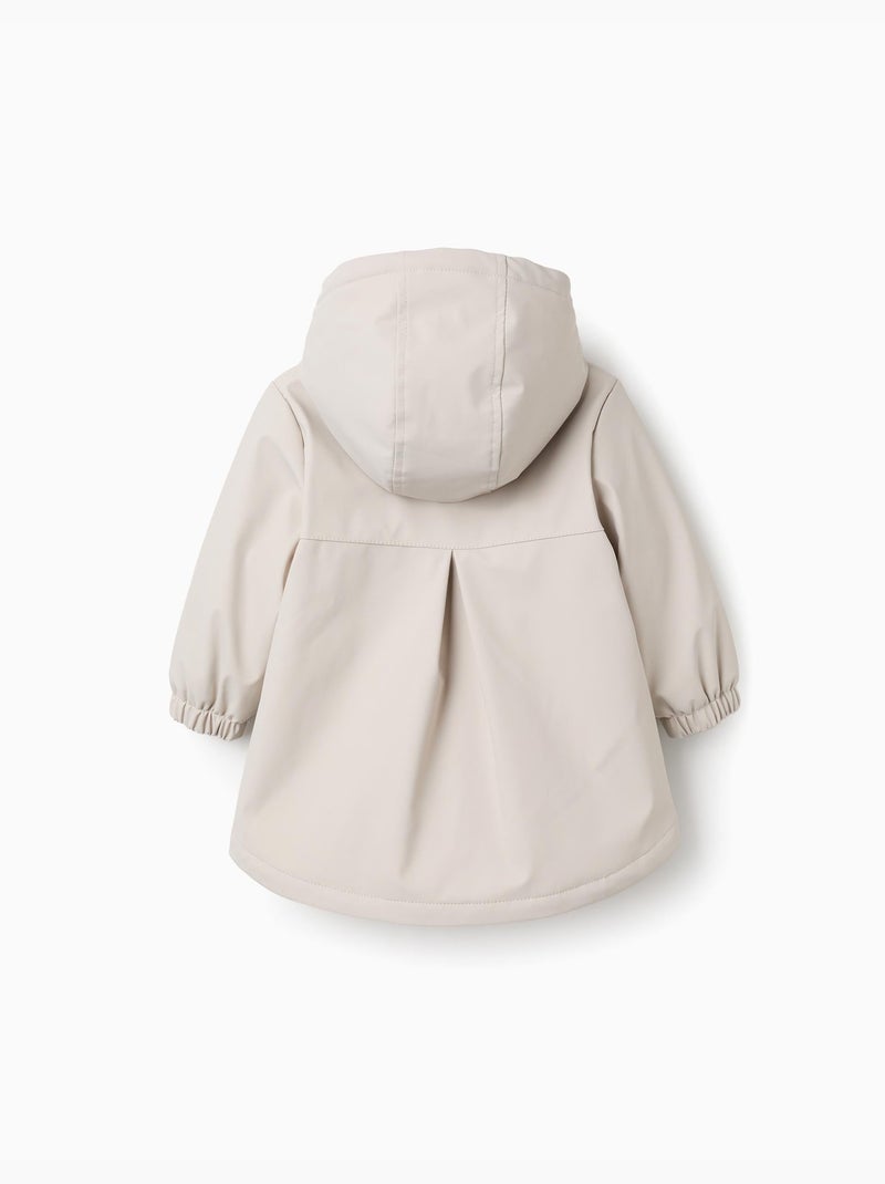 Parka imbottita con cappuccio e volant Grigio chiaro - Kiabi
