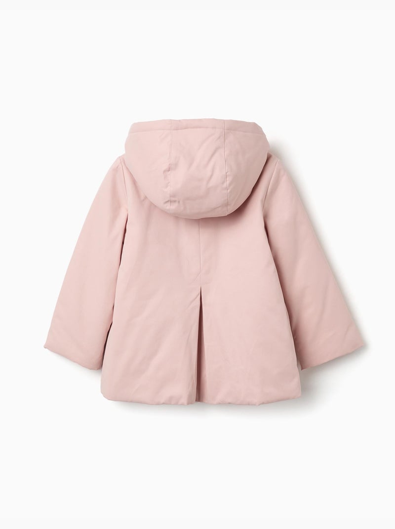 Parka imbottito con cappuccio staccabile e tasche Rosa chiaro - Kiabi