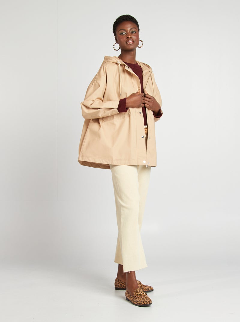 Parka impermeabile con cappuccio oversize con cappuccio parka impermeabile con cappuccio - BEIGE - Kiabi