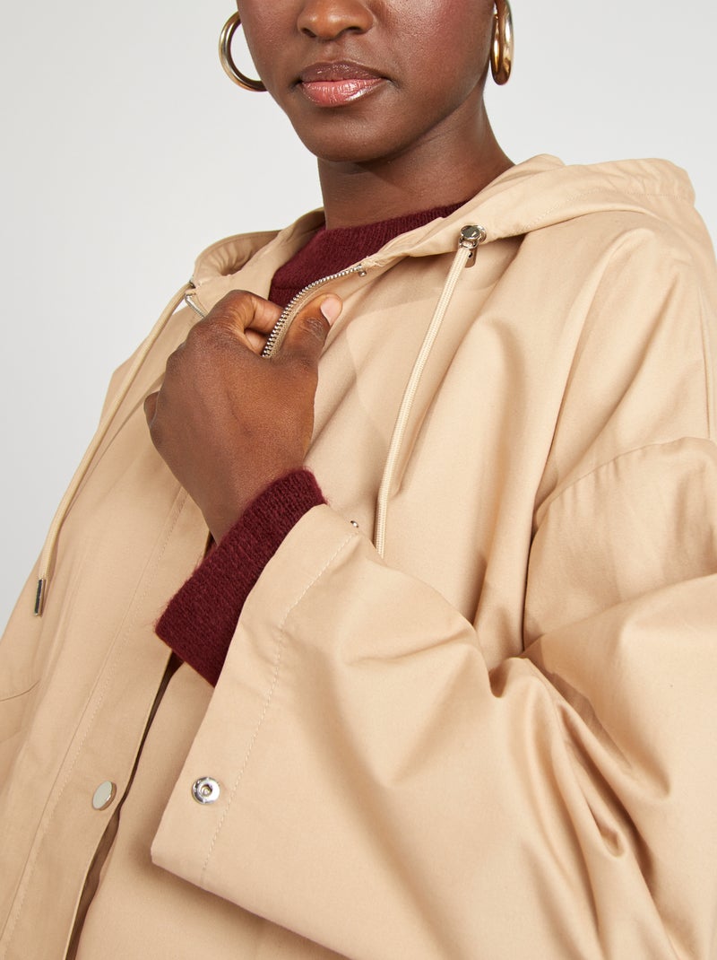 Parka impermeabile con cappuccio oversize con cappuccio parka impermeabile con cappuccio - BEIGE - Kiabi