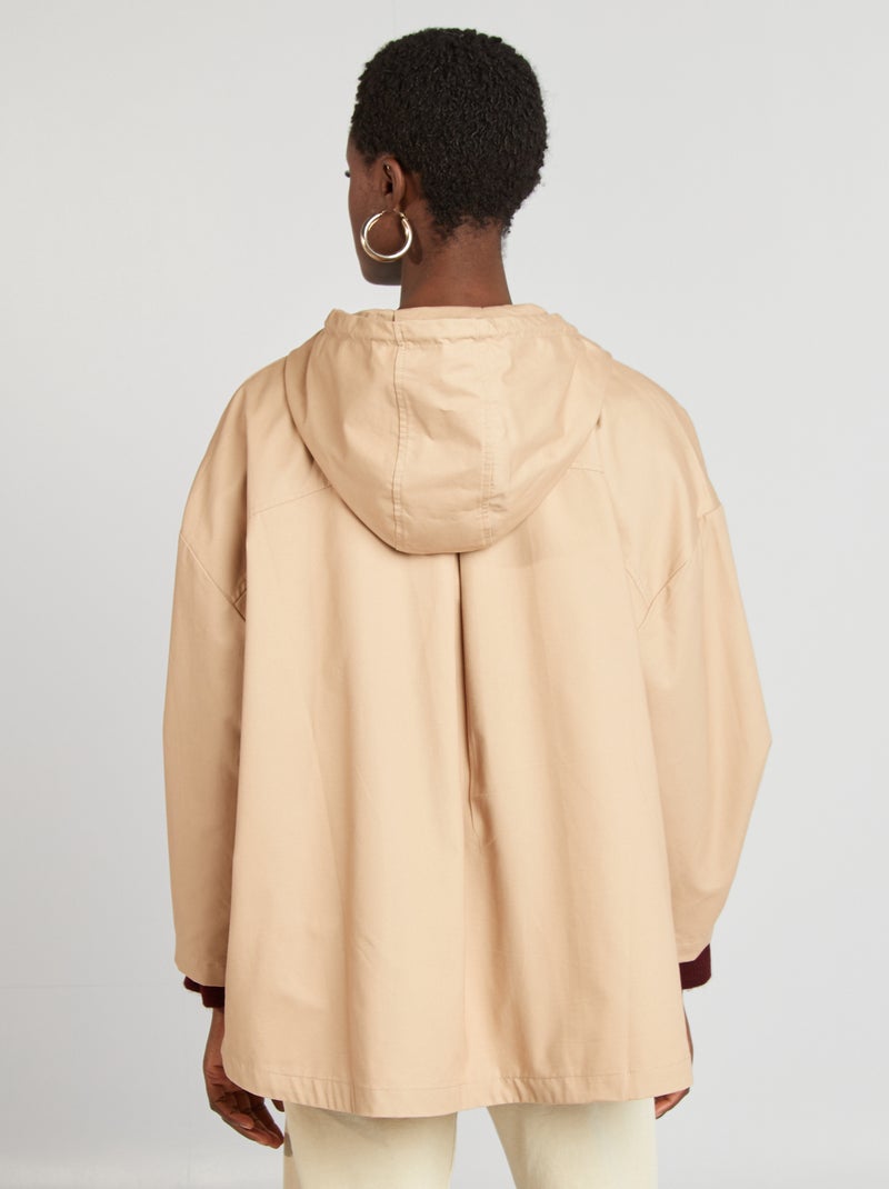 Parka impermeabile con cappuccio oversize con cappuccio parka impermeabile con cappuccio - BEIGE - Kiabi