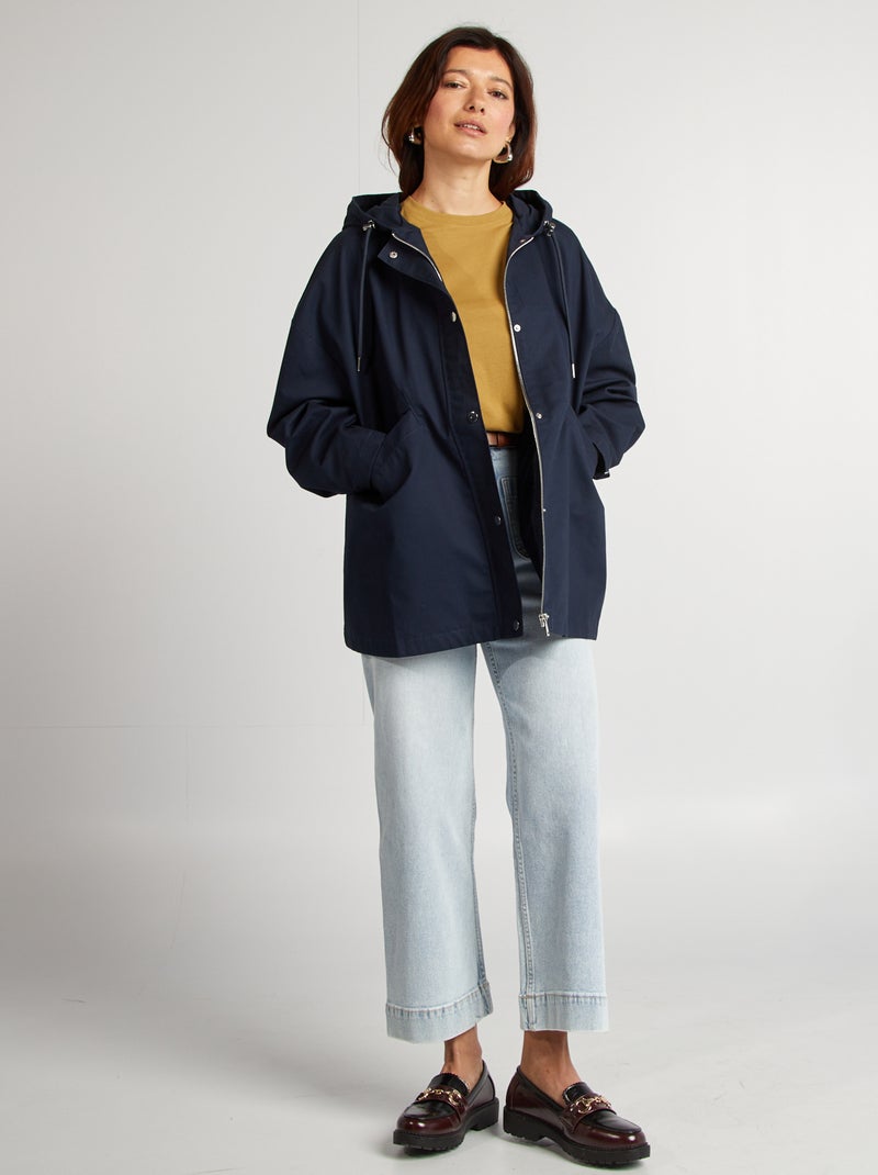 Parka impermeabile con cappuccio oversize con cappuccio parka impermeabile con cappuccio - blu - Kiabi