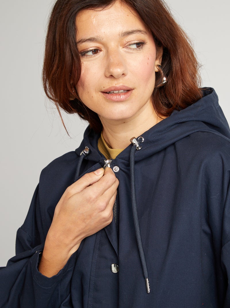 Parka impermeabile con cappuccio oversize con cappuccio parka impermeabile con cappuccio - blu - Kiabi