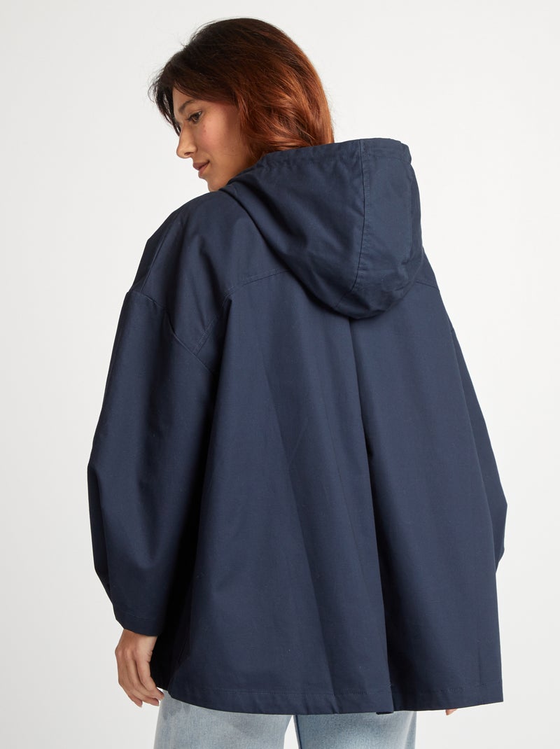 Parka impermeabile con cappuccio oversize con cappuccio parka impermeabile con cappuccio - blu - Kiabi