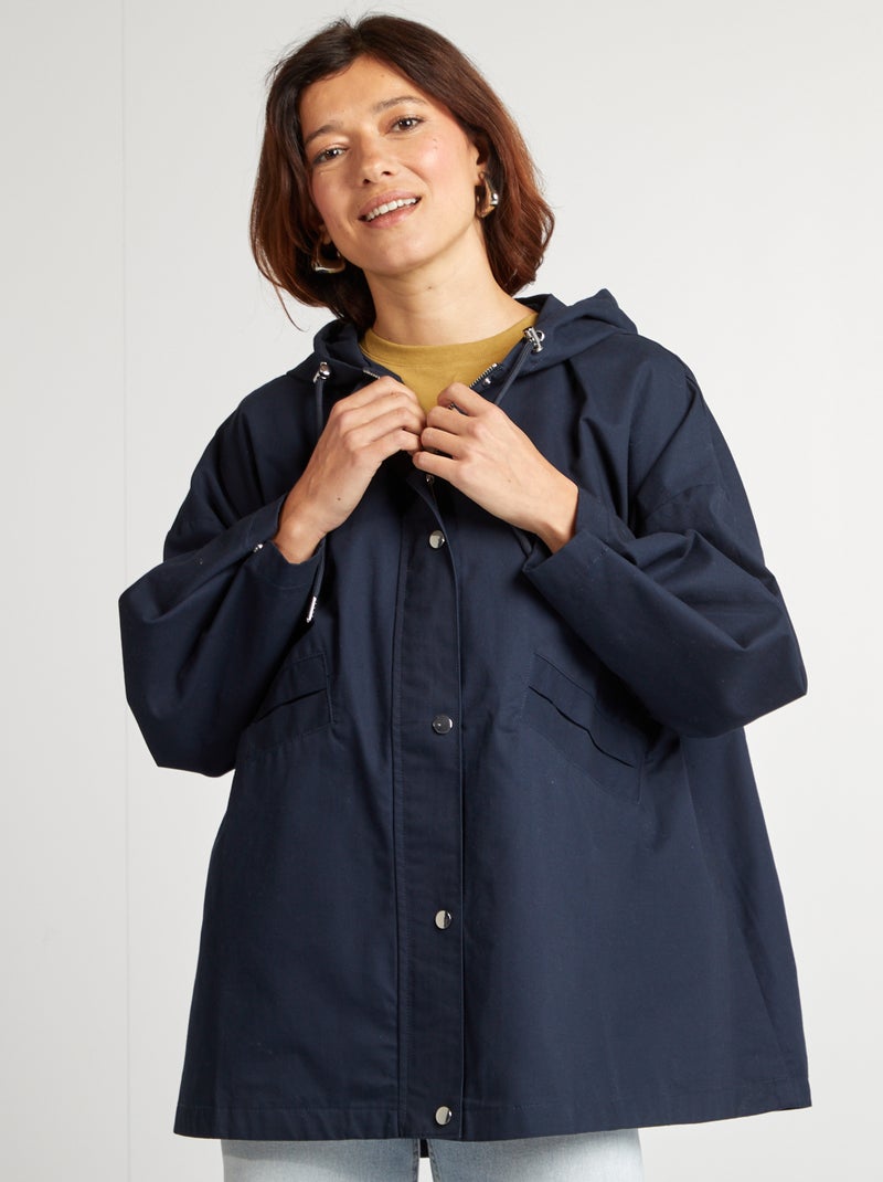 Parka impermeabile con cappuccio oversize con cappuccio parka impermeabile con cappuccio - blu - Kiabi