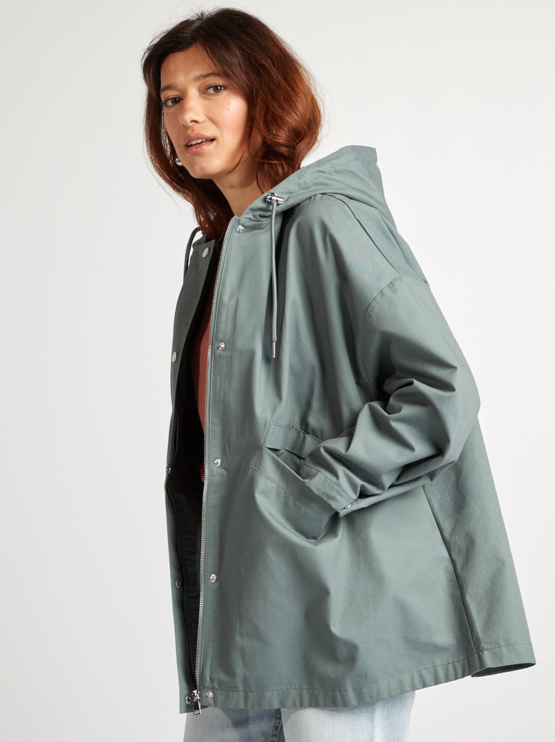 Parka impermeabile con cappuccio oversize con cappuccio parka impermeabile con cappuccio - VERDE - Kiabi