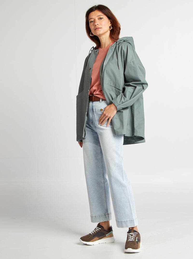 Parka impermeabile con cappuccio oversize con cappuccio parka impermeabile con cappuccio - VERDE - Kiabi