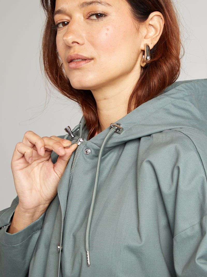 Parka impermeabile con cappuccio oversize con cappuccio parka impermeabile con cappuccio - VERDE - Kiabi