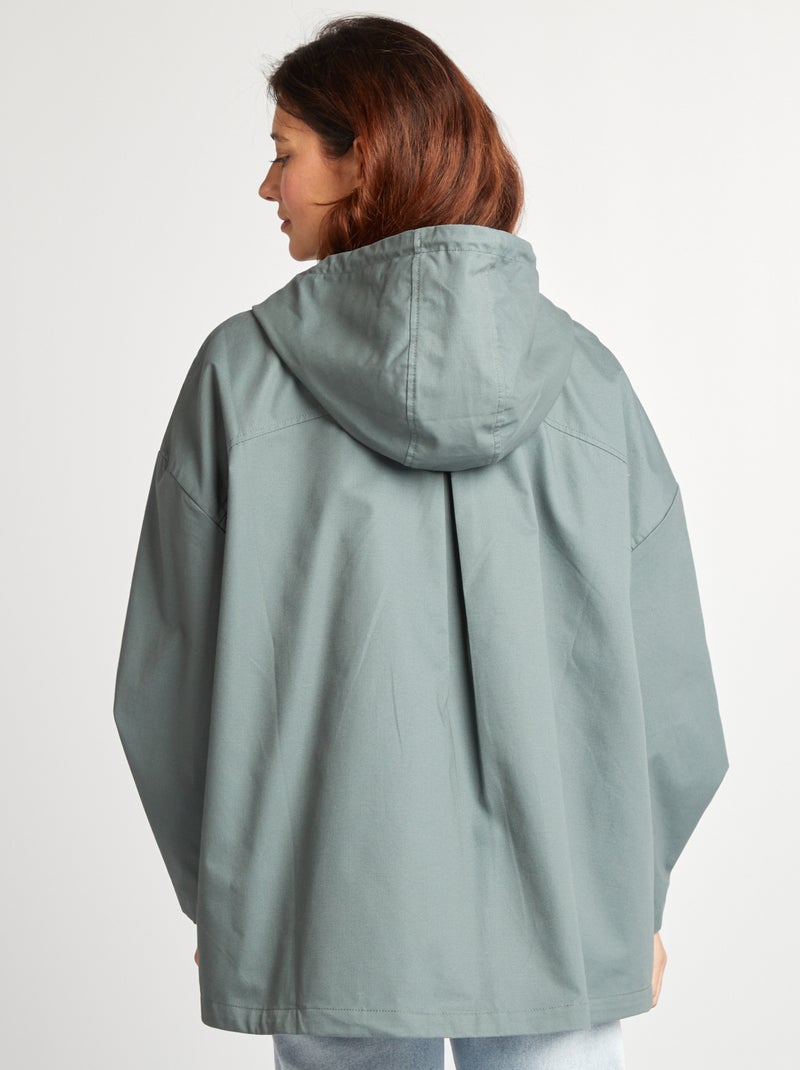 Parka impermeabile con cappuccio oversize con cappuccio parka impermeabile con cappuccio - VERDE - Kiabi