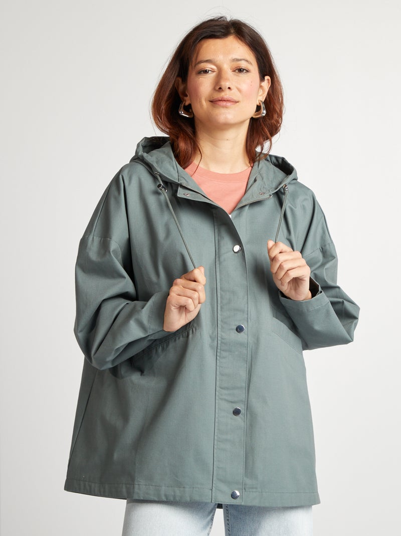 Parka impermeabile con cappuccio oversize con cappuccio parka impermeabile con cappuccio - VERDE - Kiabi