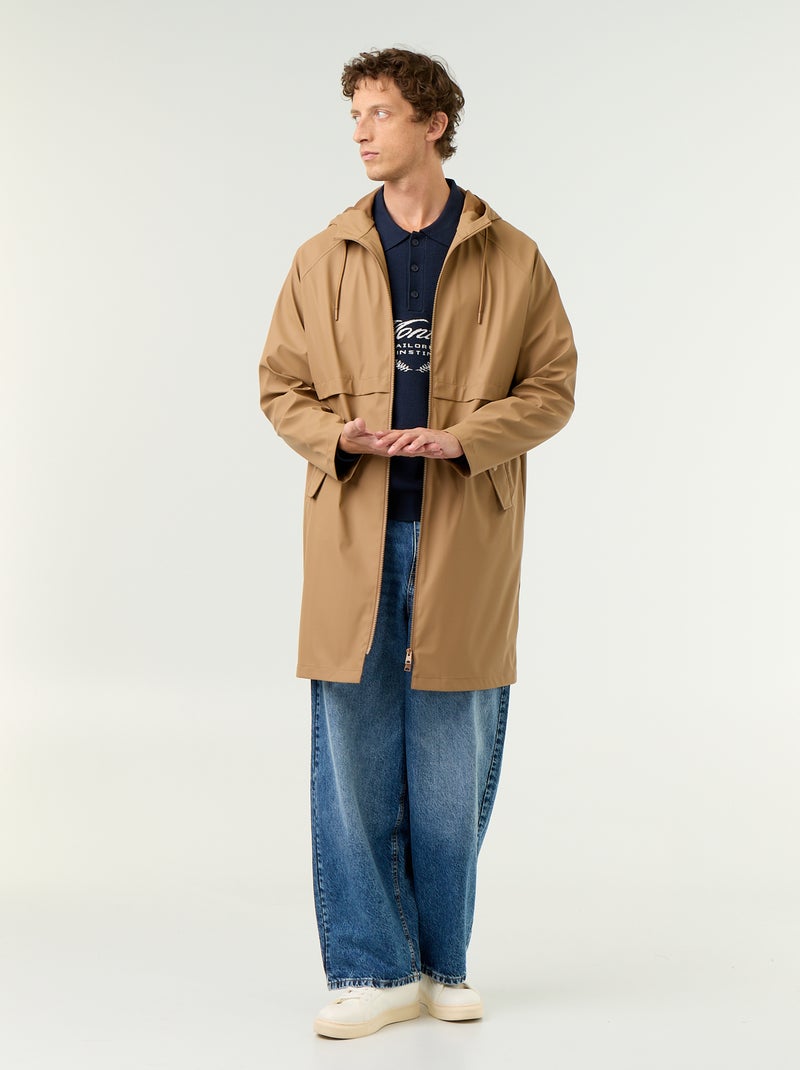 Parka impermeabile lungo Beige - Kiabi