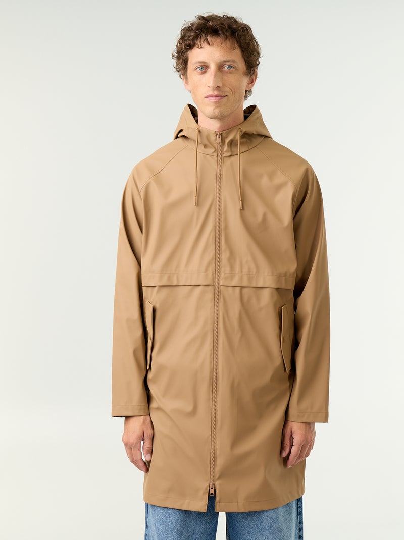 Parka impermeabile lungo Beige - Kiabi