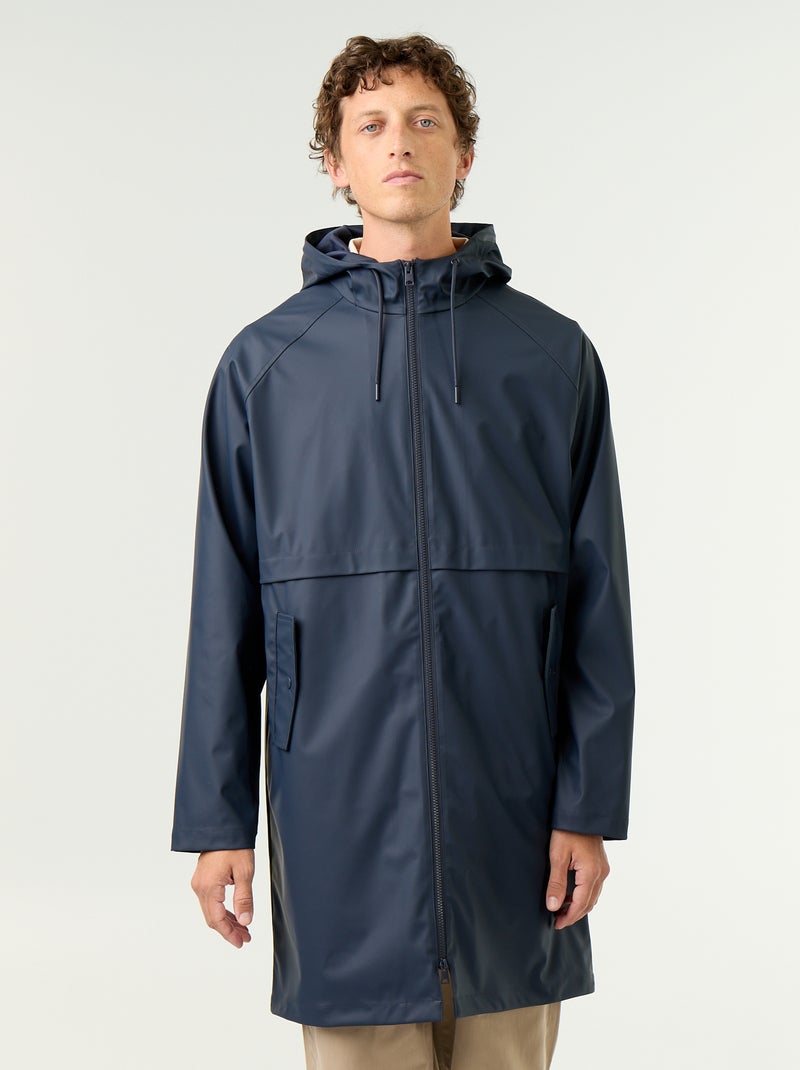Parka impermeabile lungo Blu - Kiabi