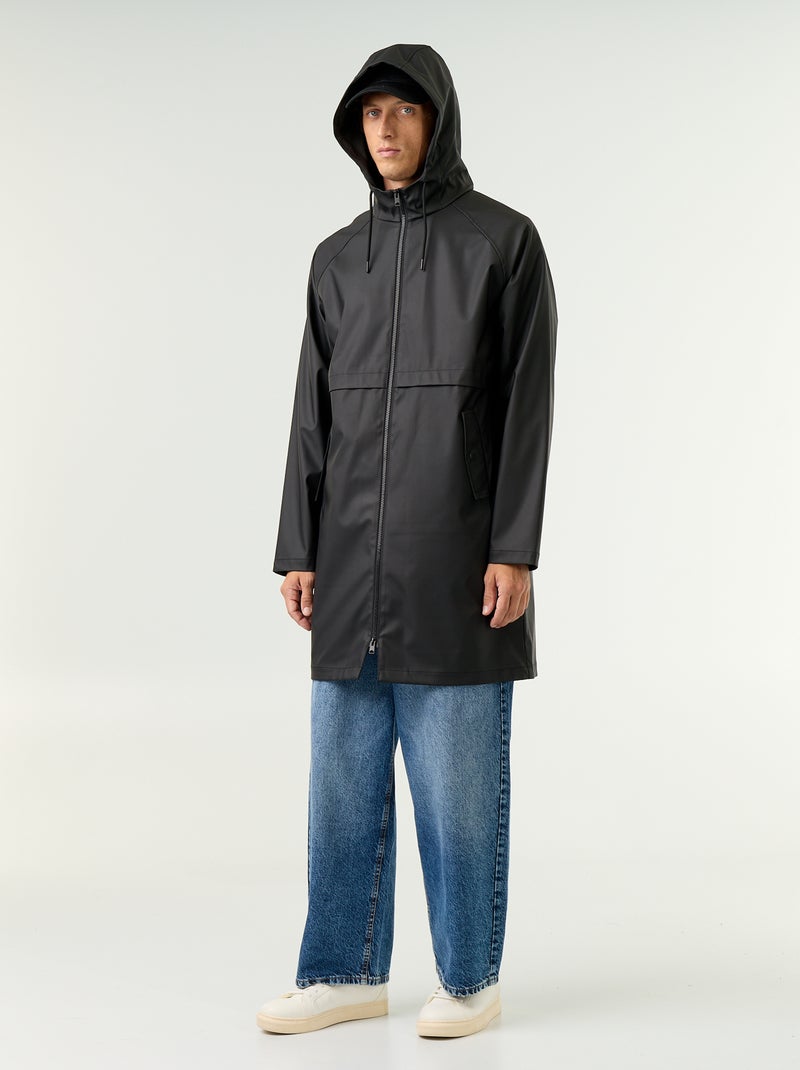 Parka impermeabile lungo Nero - Kiabi