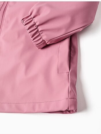 Parka in gomma con cappuccio con stampa di stitch e angel