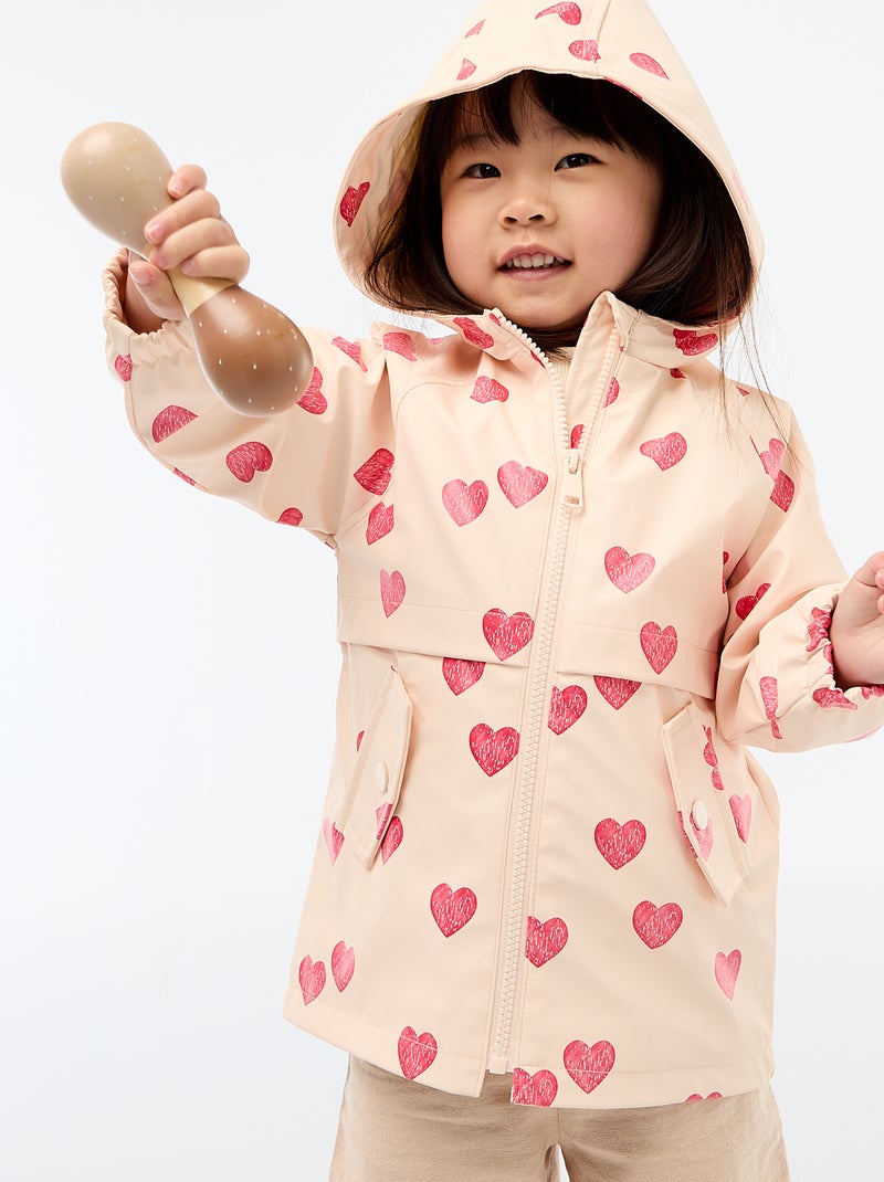 Parka in gomma con cappuccio Rosa - Kiabi