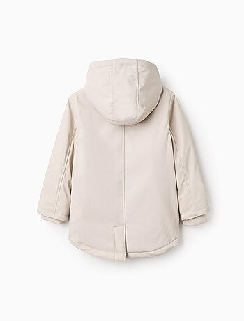 Parka in gomma con hood e fodera in jersey