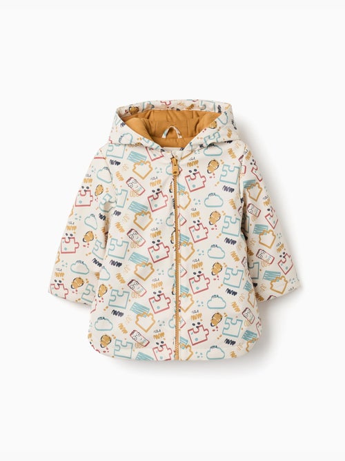 Parka in gomma imbottita con cappuccio e stampa - Kiabi