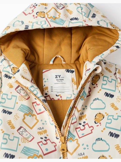 Parka in gomma imbottita con cappuccio e stampa - Kiabi