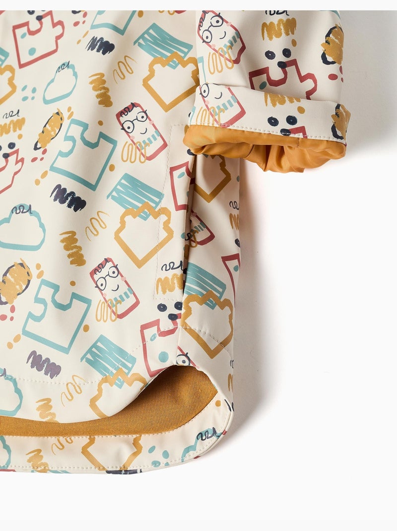 Parka in gomma imbottita con cappuccio e stampa Bianco - Kiabi