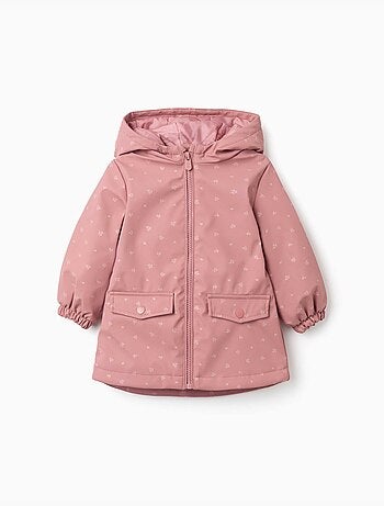 Parka in gomma imbottita con cappuccio e tasche