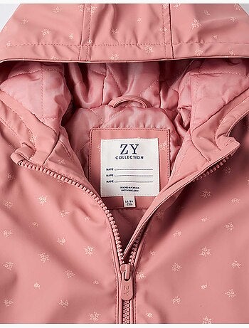 Parka in gomma imbottita con cappuccio e tasche