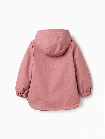 Parka in gomma imbottito con cappuccio e stampa floreale