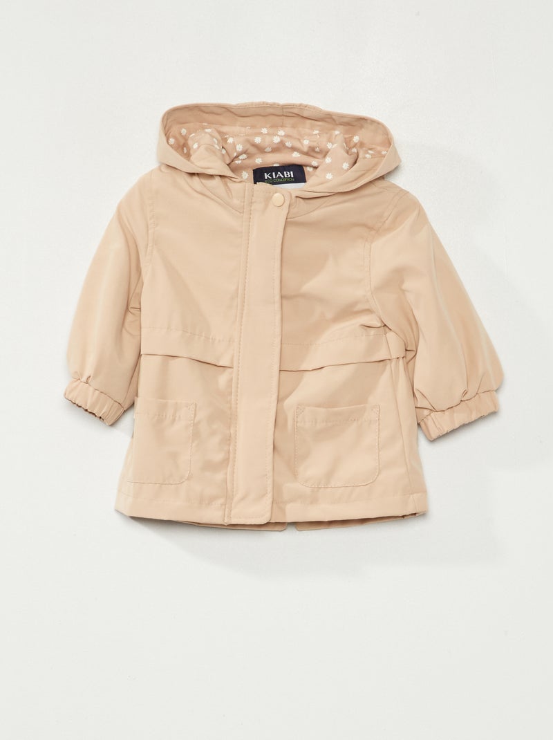 Parka in microfibra con cappuccio BEIGE - Kiabi