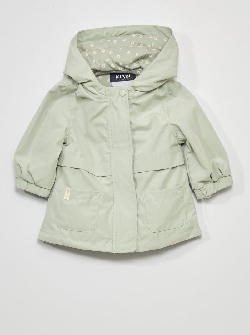 Parka in microfibra con cappuccio VERDE - Kiabi