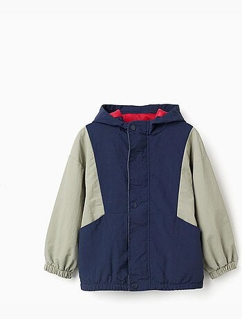 Parka in nylon con hood con estremità elastiche