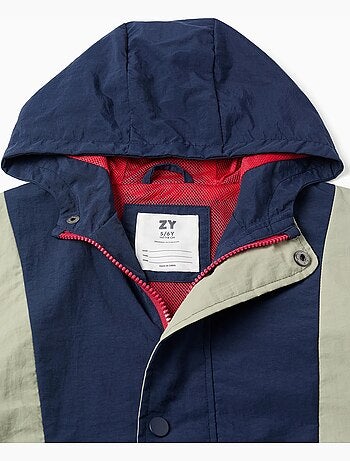 Parka in nylon con hood con estremità elastiche