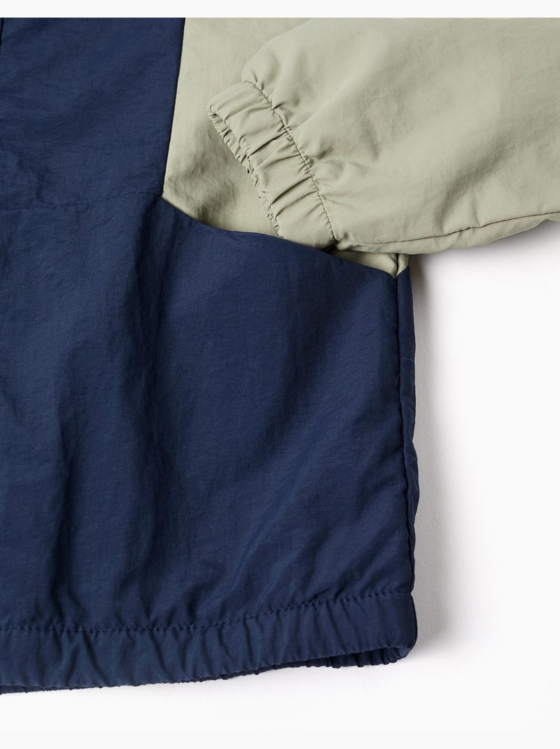 Parka in nylon con hood con estremità elastiche Blu scuro - Kiabi