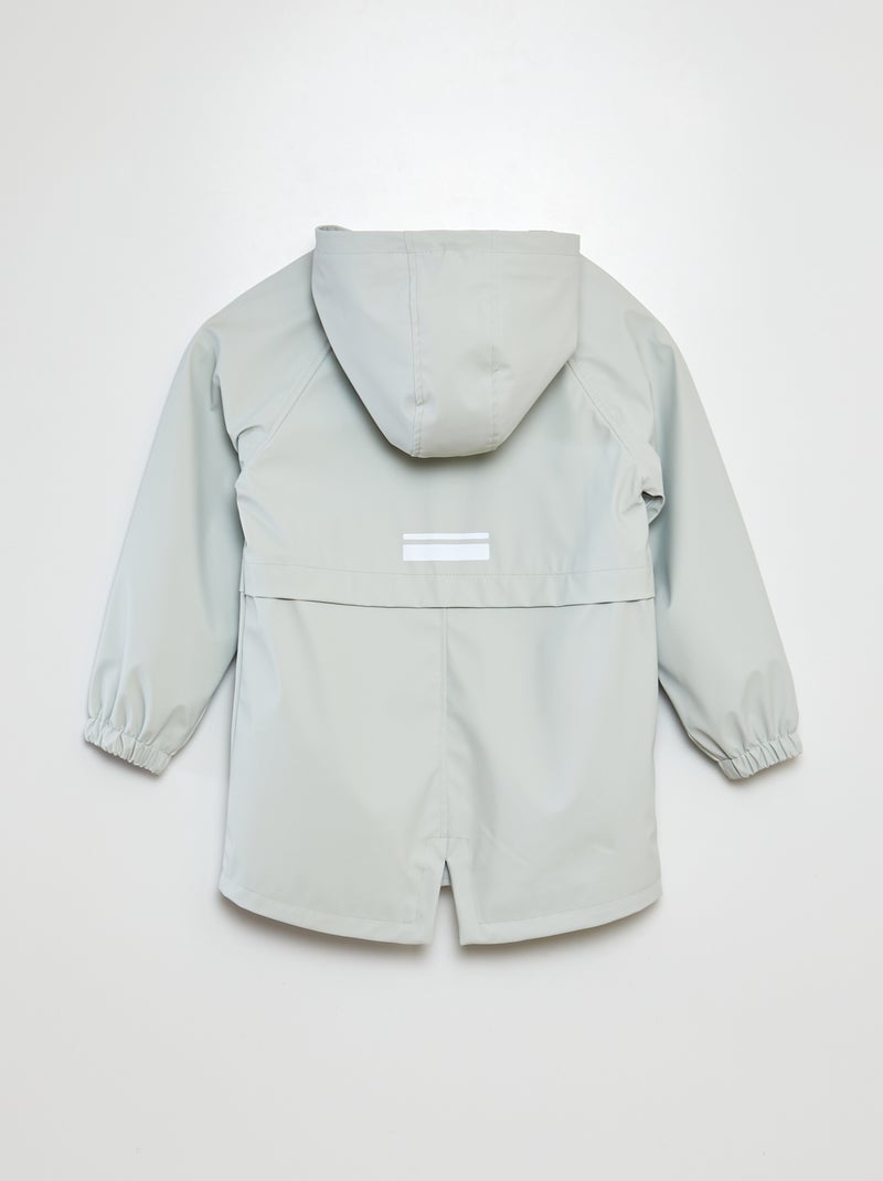 Parka in tela cerata con cappuccio BLU - Kiabi