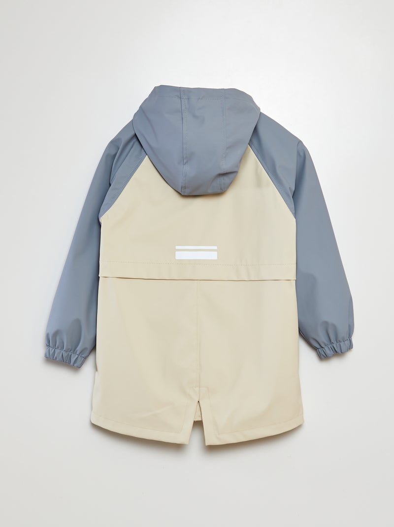 Parka in tela cerata con cappuccio BLU - Kiabi