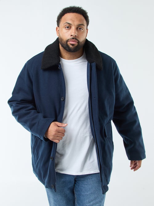 Parka in tessuto di lana con collo effetto montone - Kiabi