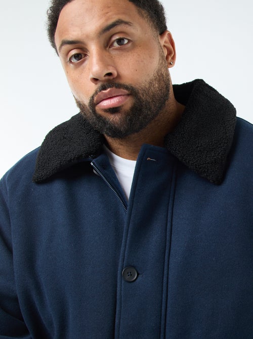 Parka in tessuto di lana con collo effetto montone - Kiabi