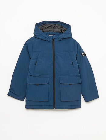 Parka leggera con cappuccio e 2 tasche a soffietto con patta
