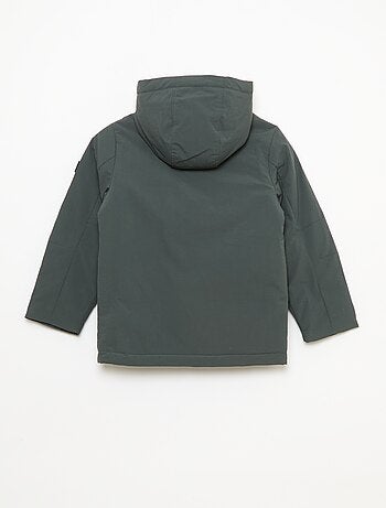 Parka leggera con cappuccio e 2 tasche a soffietto con patta