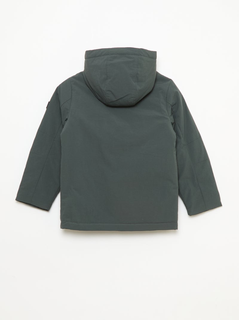 Parka leggera con cappuccio e 2 tasche a soffietto con patta Verde - Kiabi
