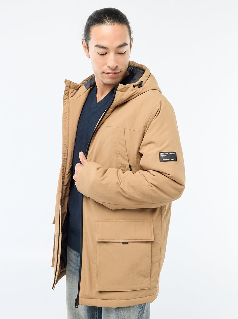 Parka leggera con cappuccio idrorepellente Beige - Kiabi