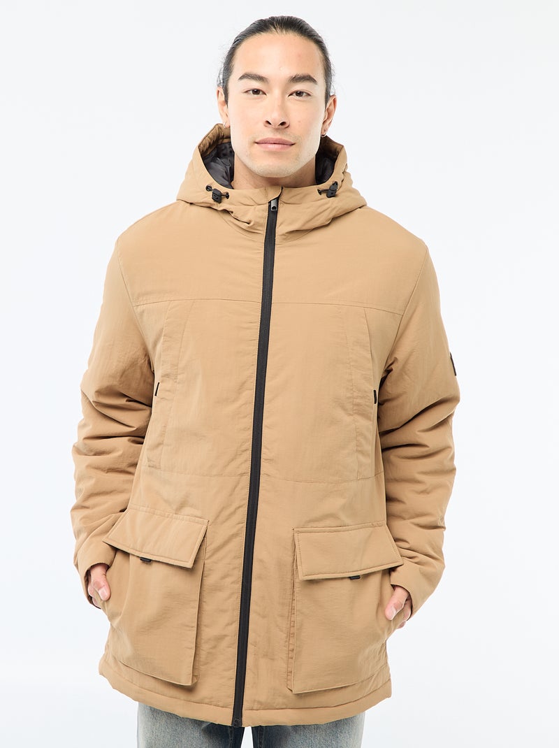Parka leggera con cappuccio idrorepellente Beige - Kiabi