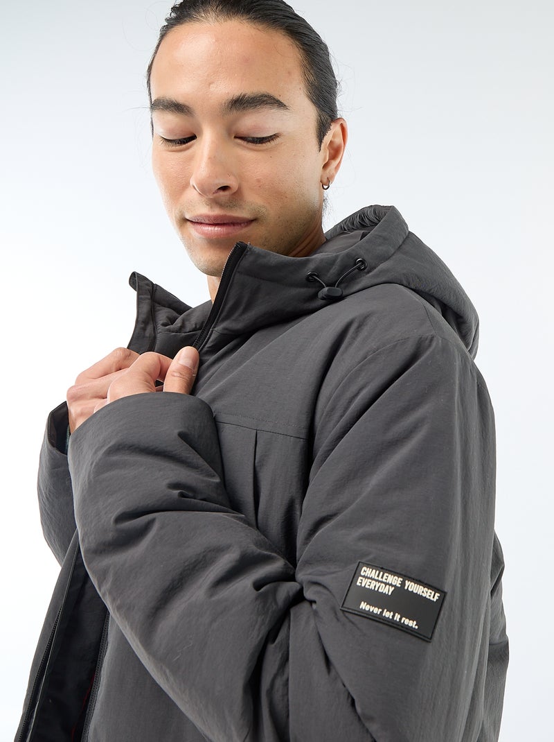 Parka leggera con cappuccio idrorepellente Nero - Kiabi