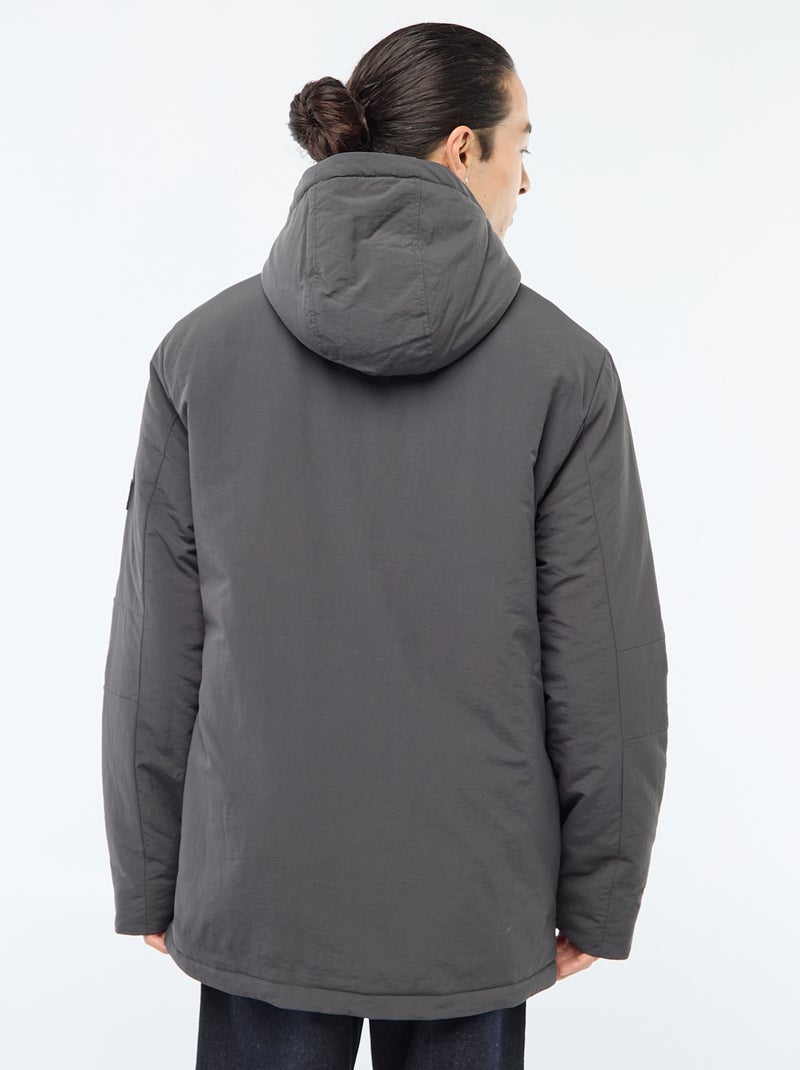 Parka leggera con cappuccio idrorepellente Nero - Kiabi