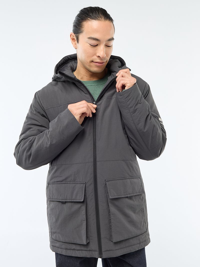 Parka leggera con cappuccio idrorepellente Nero - Kiabi