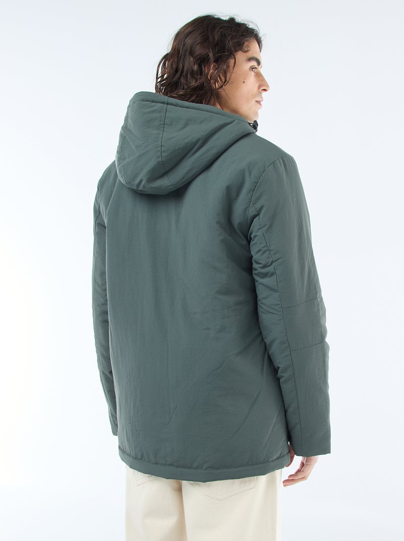 Parka leggera con cappuccio idrorepellente Verde - Kiabi