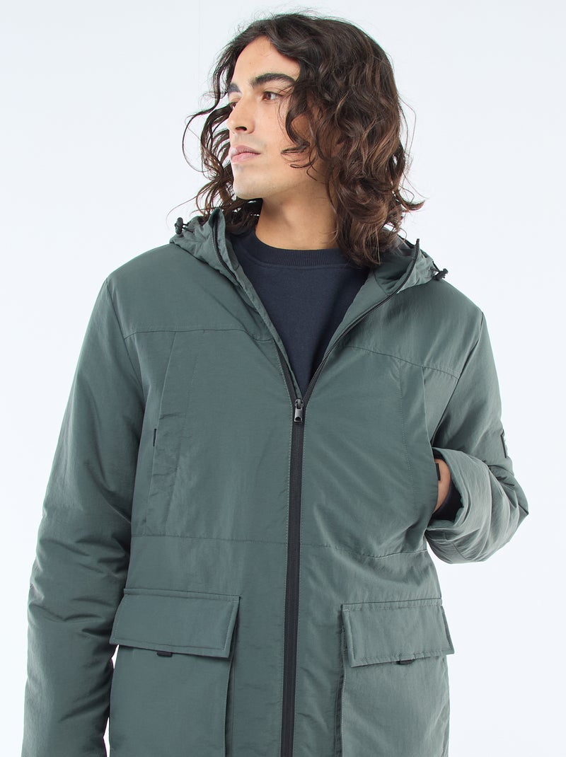 Parka leggera con cappuccio idrorepellente Verde - Kiabi