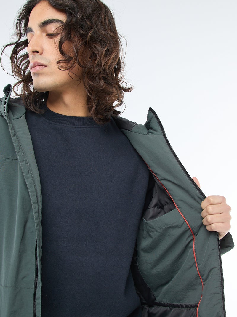 Parka leggera con cappuccio idrorepellente Verde - Kiabi